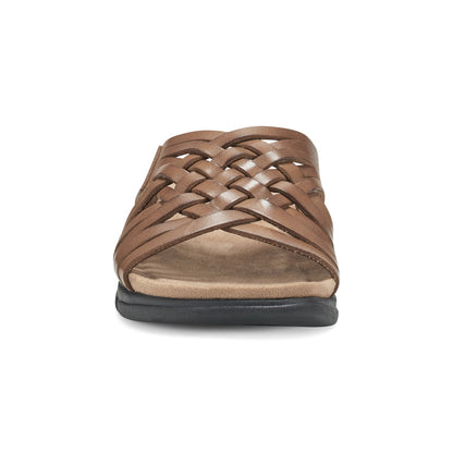 Easy Spirit Meadow Slip On Sandals - Brown Leather