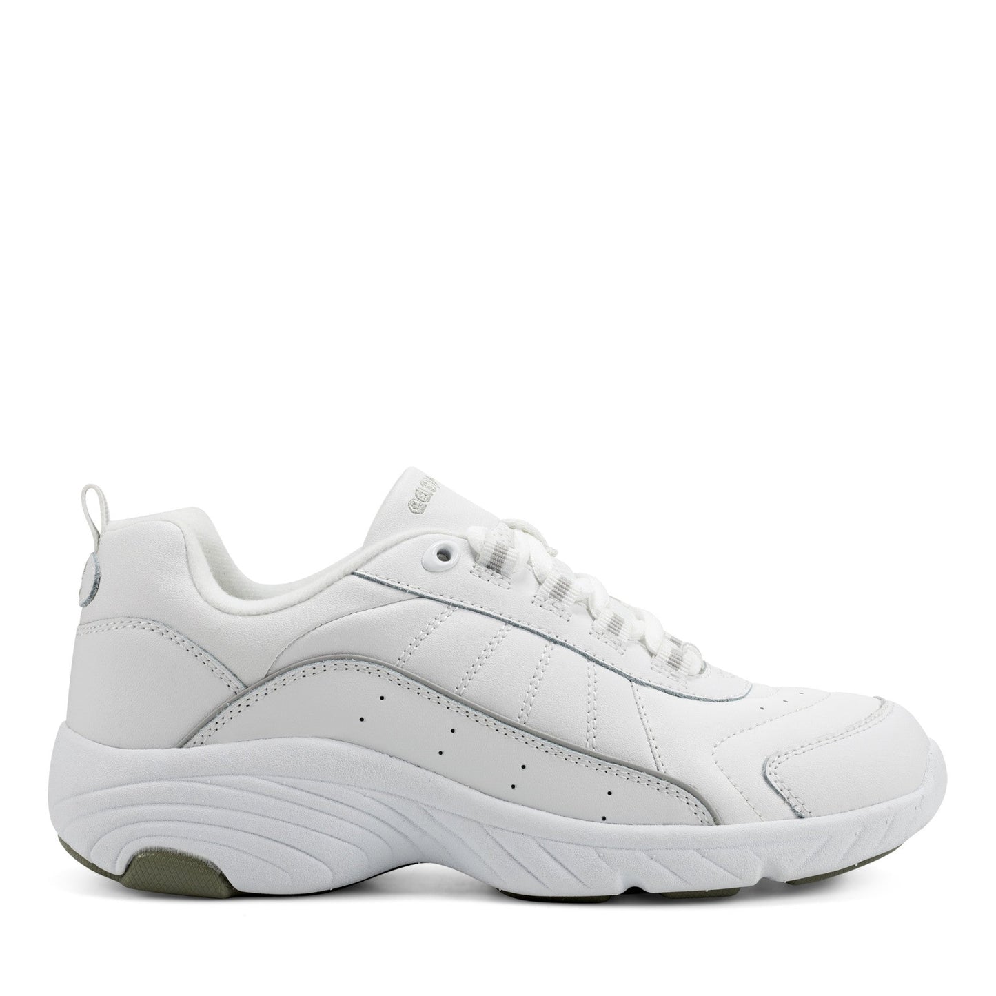 Easy Spirit Punter Athletic Shoes - White Grey Leather