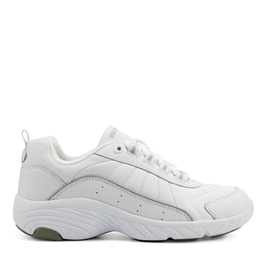 Easy Spirit Punter Athletic Shoes - White Grey Leather