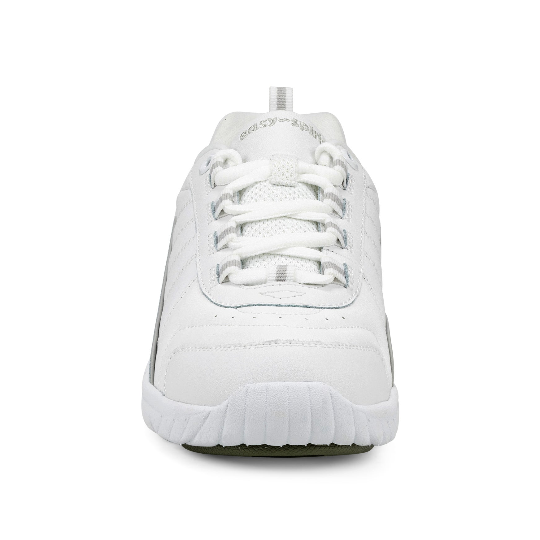 Easy Spirit Punter Athletic Shoes - White Grey Leather