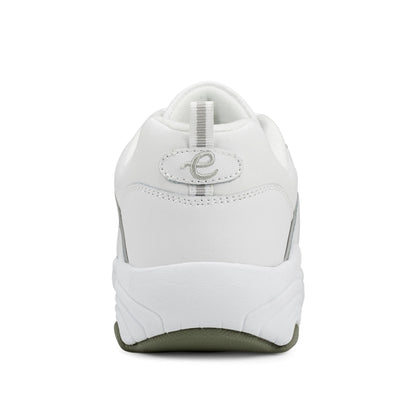Easy Spirit Punter Athletic Shoes - White Grey Leather