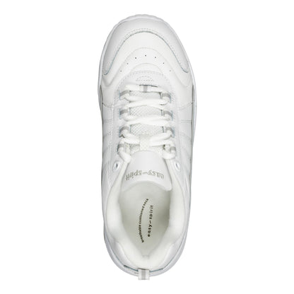 Easy Spirit Punter Athletic Shoes - White Grey Leather