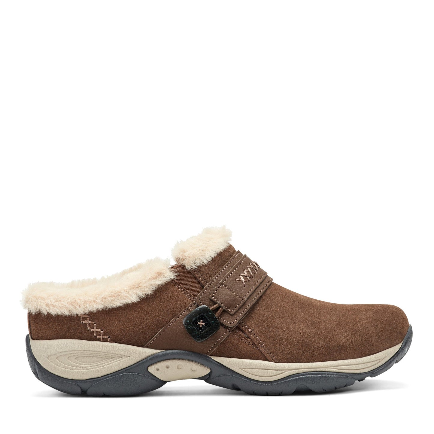 Easy Spirit Elinn Casual Clogs - Dark Brown Suede