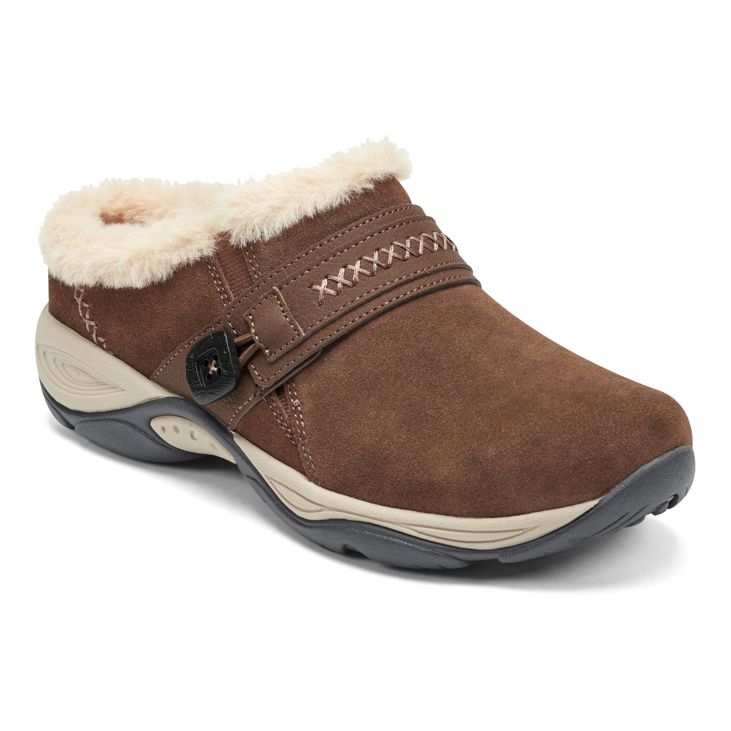 Easy Spirit Elinn Casual Clogs - Dark Brown Suede