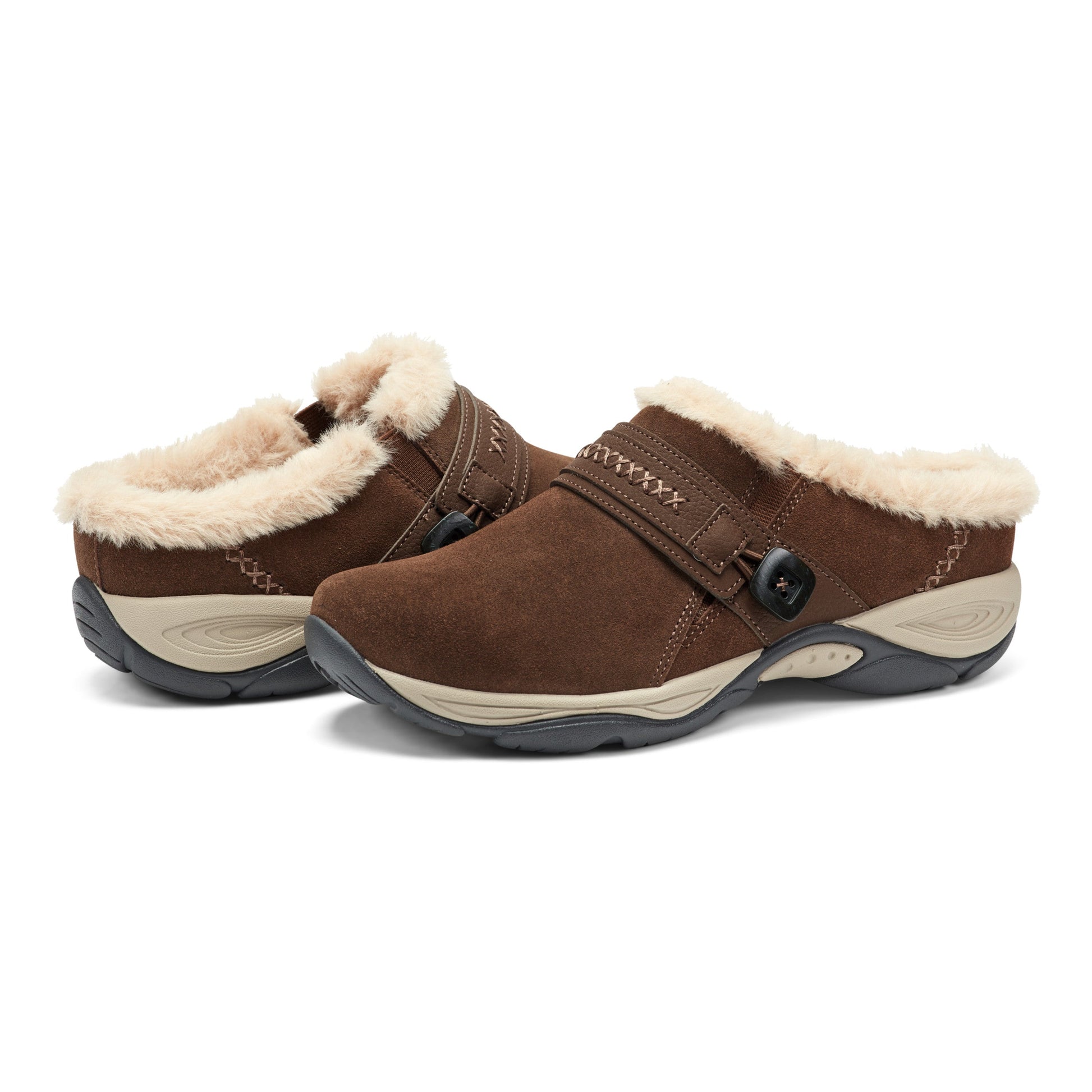 Easy Spirit Elinn Casual Clogs - Dark Brown Suede