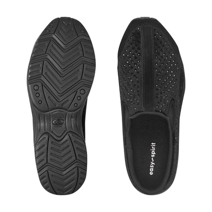 Easy Spirit Traveltime Clogs - Black Velvet/Rhinestone