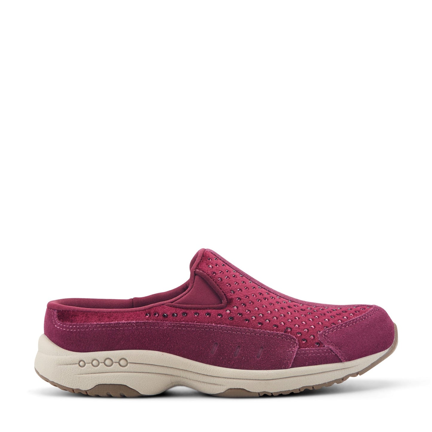 Easy Spirit Traveltime Clogs - Red Velvet/Rhinestone