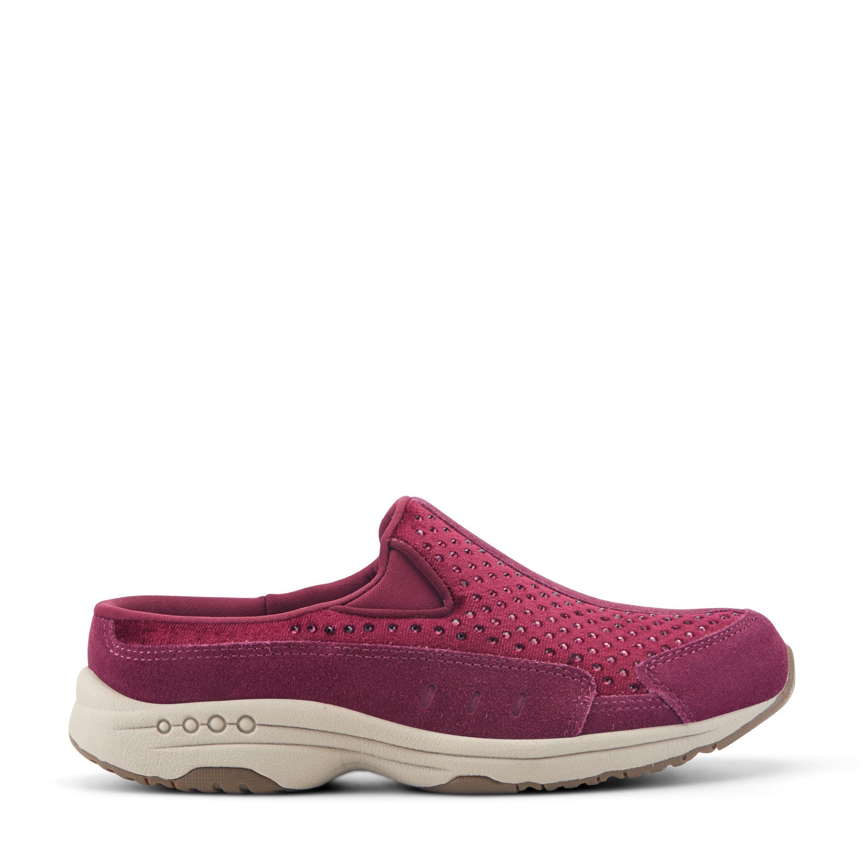 Easy Spirit Traveltime Clogs - Red Velvet/Rhinestone