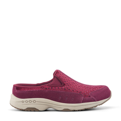 Easy Spirit Traveltime Clogs - Red Velvet/Rhinestone