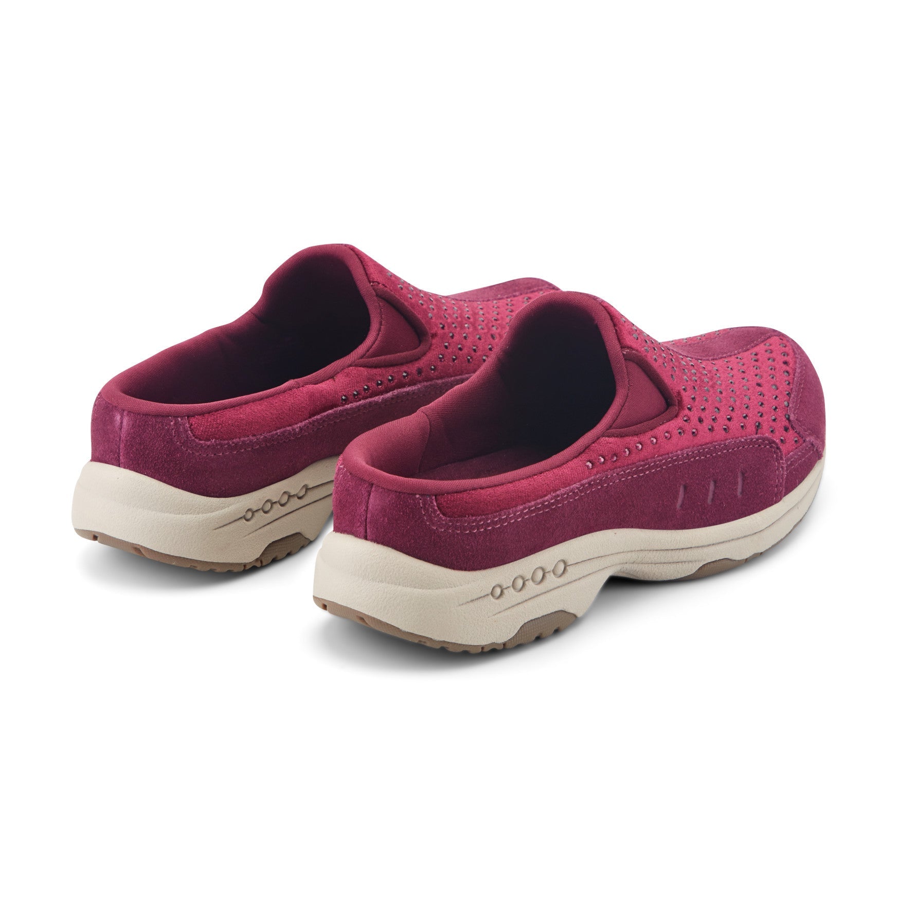 Easy Spirit Traveltime Clogs - Red Velvet/Rhinestone