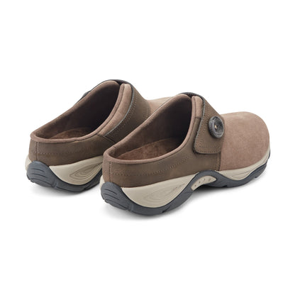 Easy Spirit Edline Slip On Casual Clogs - Taupe/Brown Suede