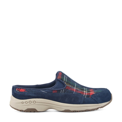 Easy Spirit Traveltime Clogs - Navy Plaid