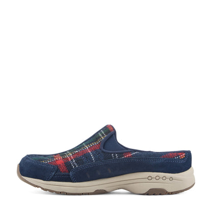 Easy Spirit Traveltime Clogs - Navy Plaid