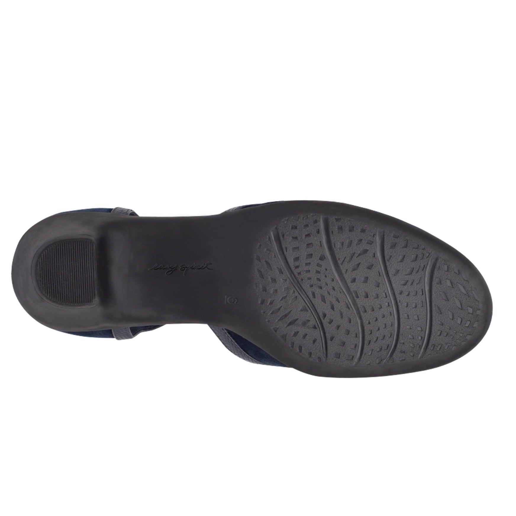 Easy Spirit Cara T-Strap Heels - Navy Suede