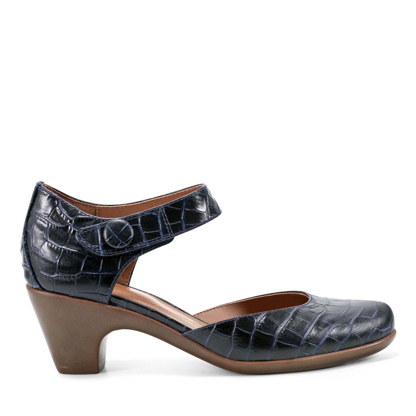 Easy Spirit Clarice Mary Jane Heels - Dark Blue Croco