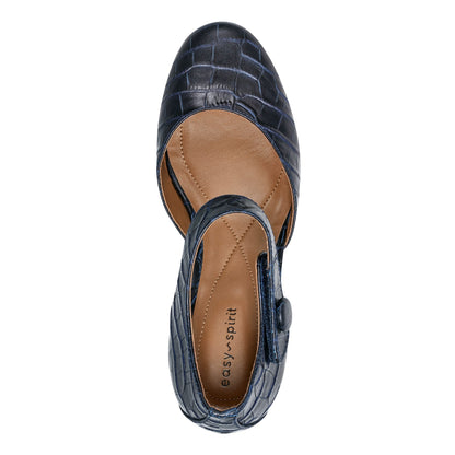 Easy Spirit Clarice Mary Jane Heels - Dark Blue Croco