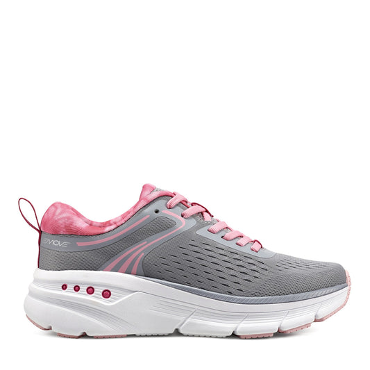 Easy Spirit Maxine EMOVE Walking Shoes - Grey/Pink