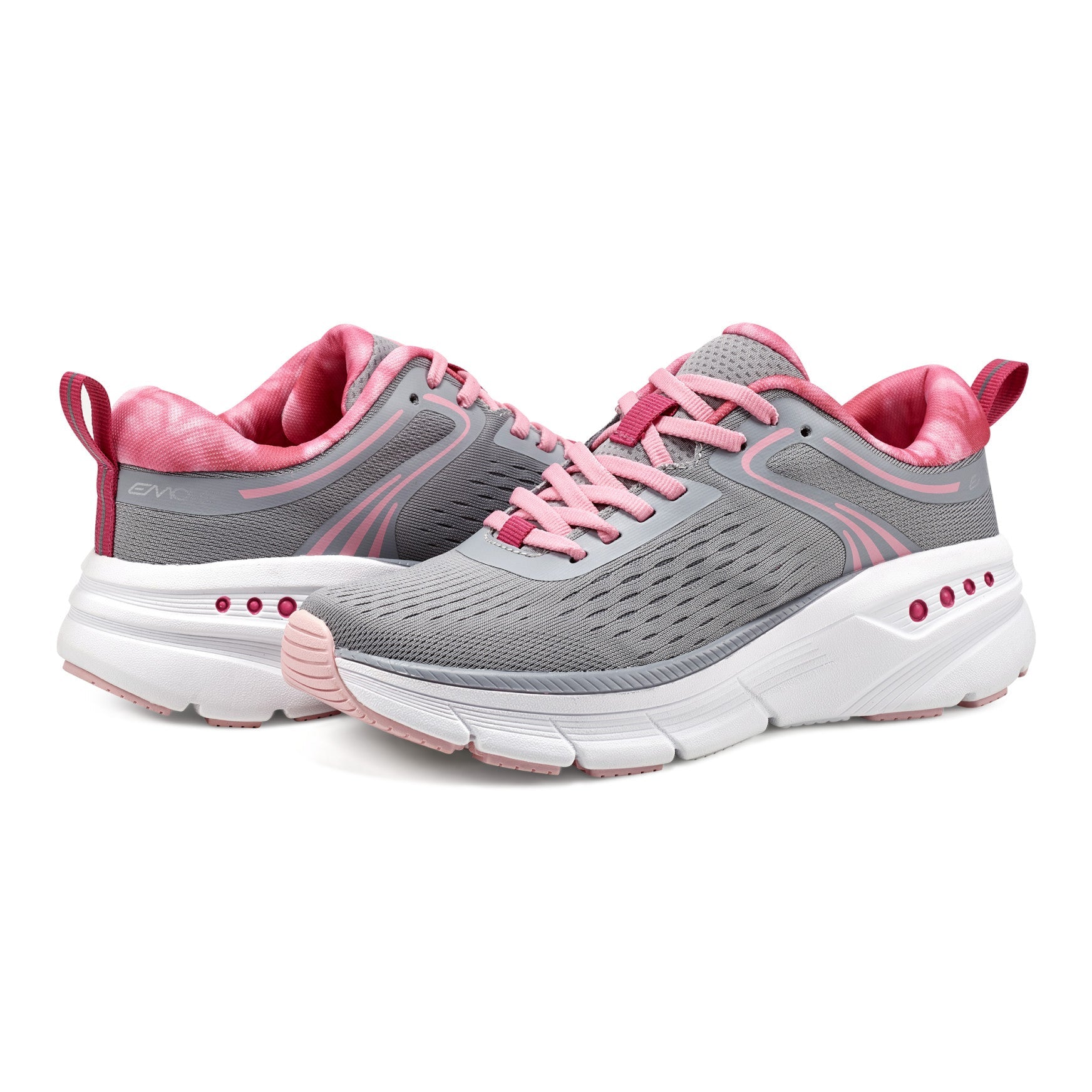 Easy Spirit Maxine EMOVE Walking Shoes - Grey/Pink