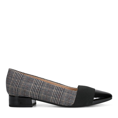 Easy Spirit Casta Cap Toe Dress Pumps - Black/Grey Plaid