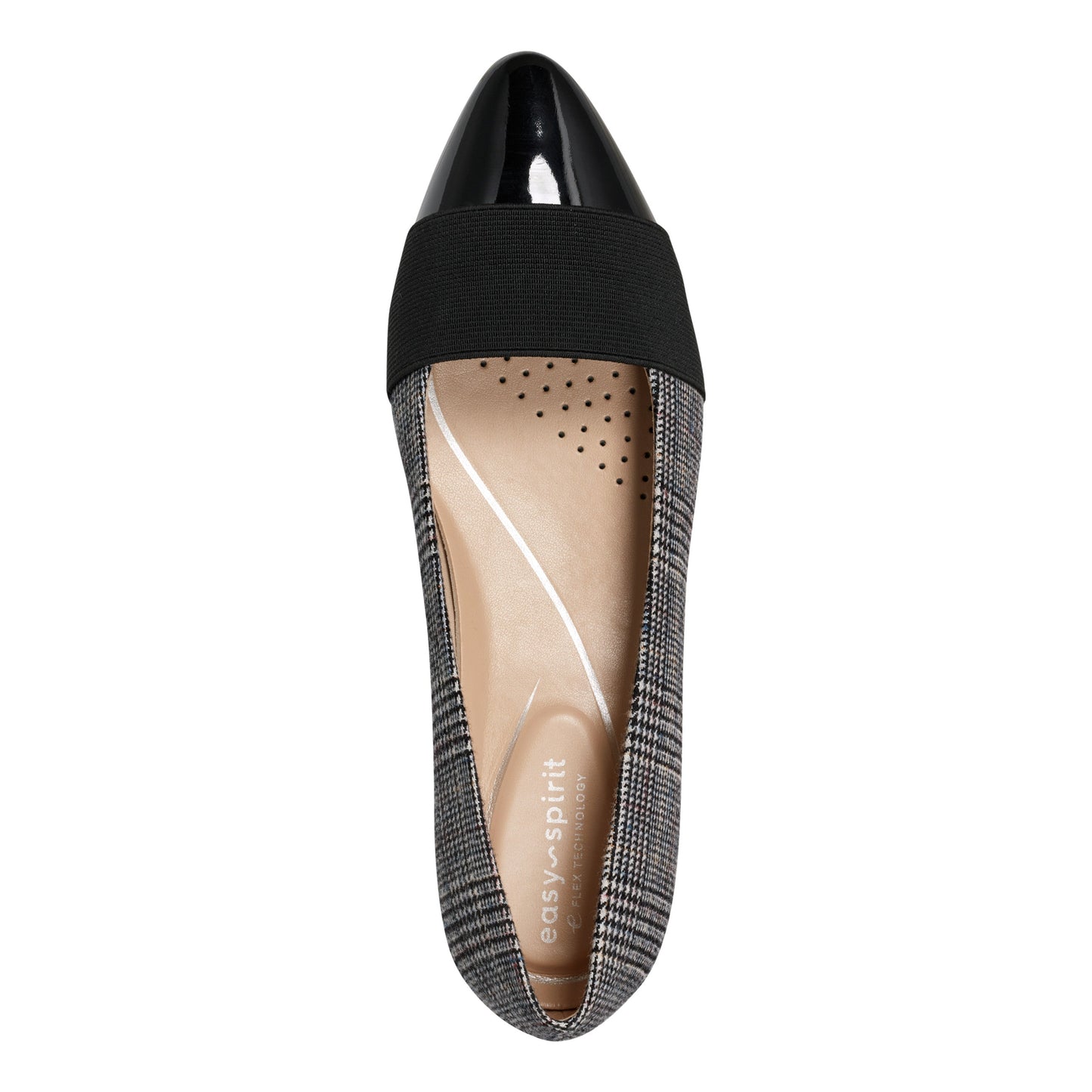 Easy Spirit Casta Cap Toe Dress Pumps - Black/Grey Plaid