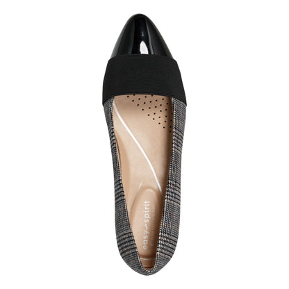 Easy Spirit Casta Cap Toe Dress Pumps - Black/Grey Plaid