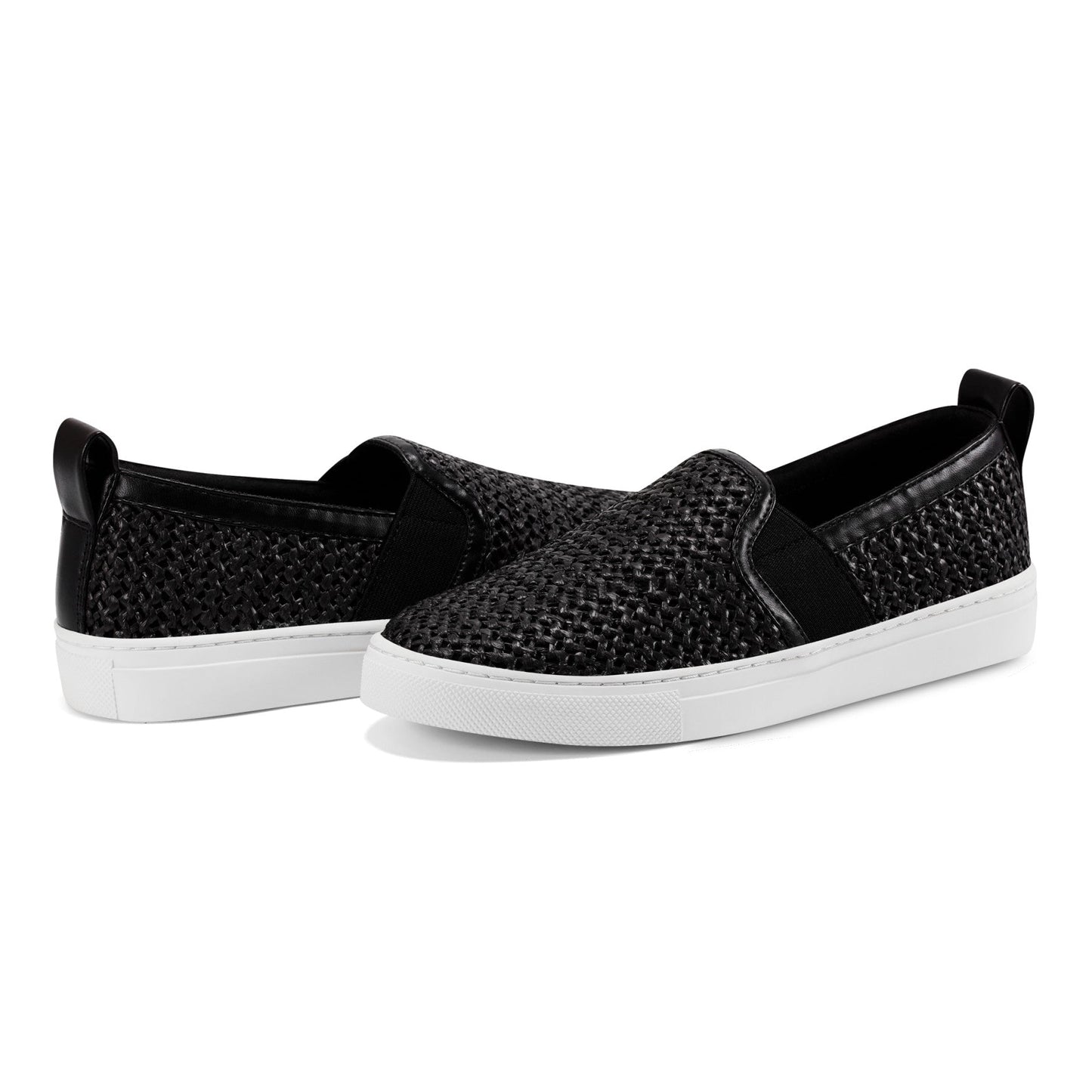 Easy Spirit Livia Slip On Sneakers - Black Raffia