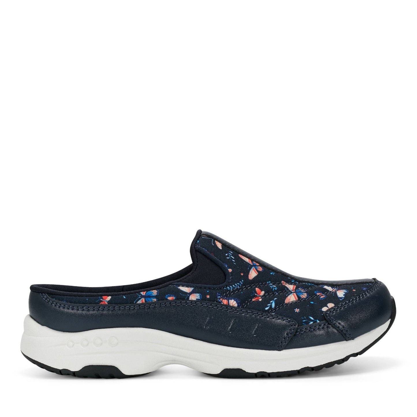 Easy Spirit Traveltime Clogs - Navy Butterfly Print