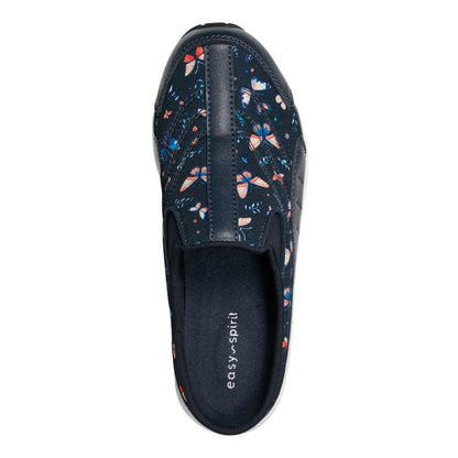 Easy Spirit Traveltime Clogs - Navy Butterfly Print