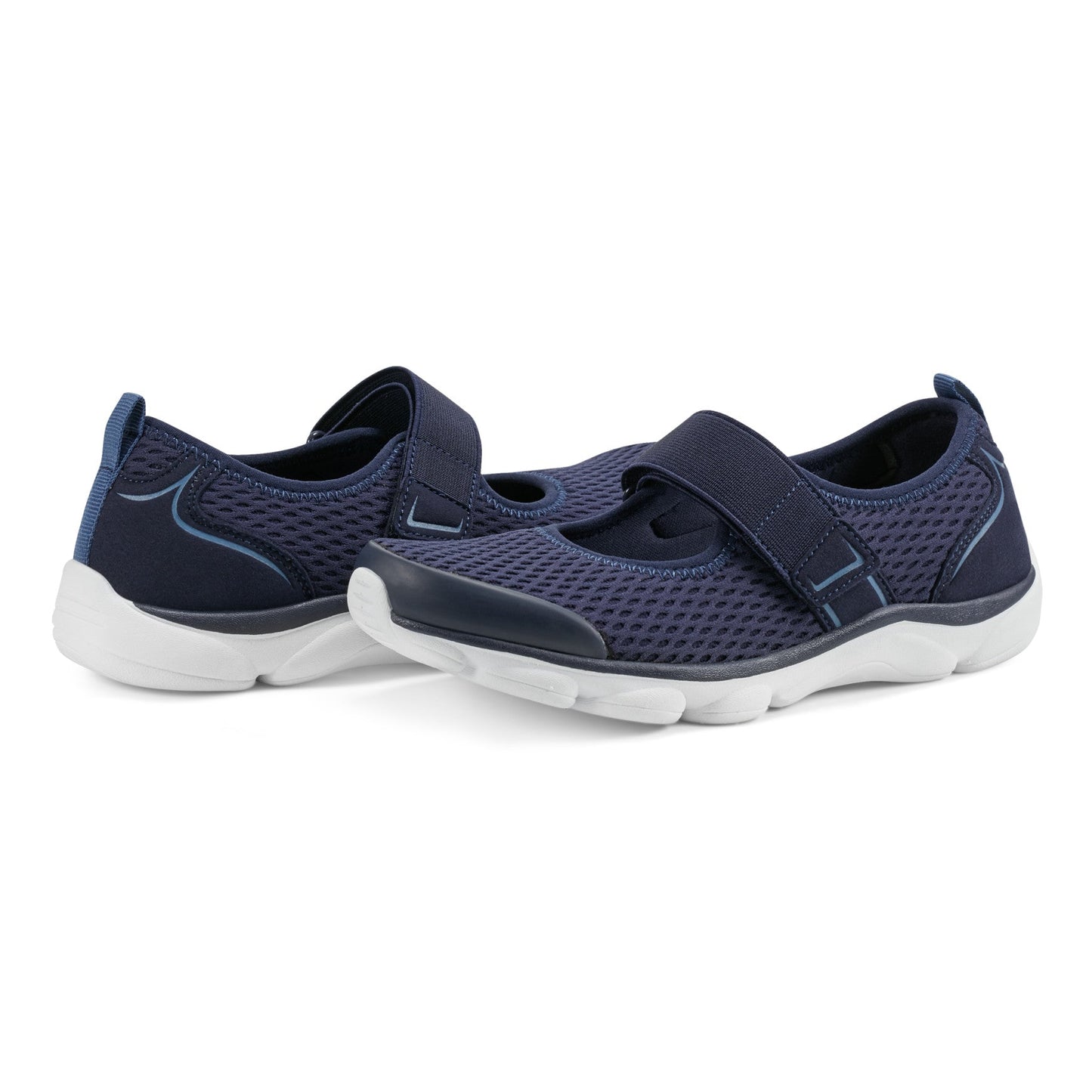 Easy Spirit Realive Mary Jane Walking Shoes - Navy Mesh