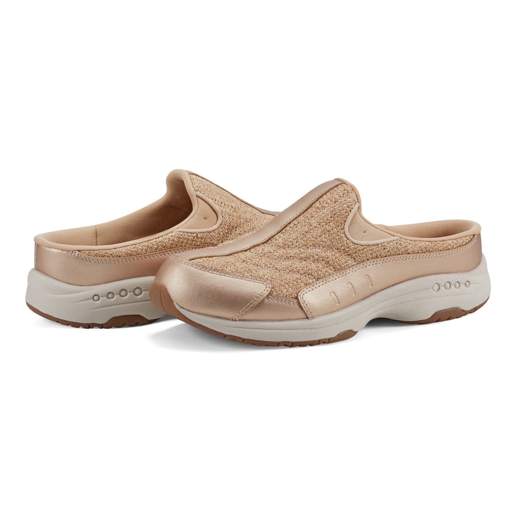 Easy Spirit Traveltime Clogs - Gold Raffia