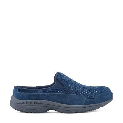 Easy Spirit Traveltime Clogs - Navy Velvet/Rhinestone