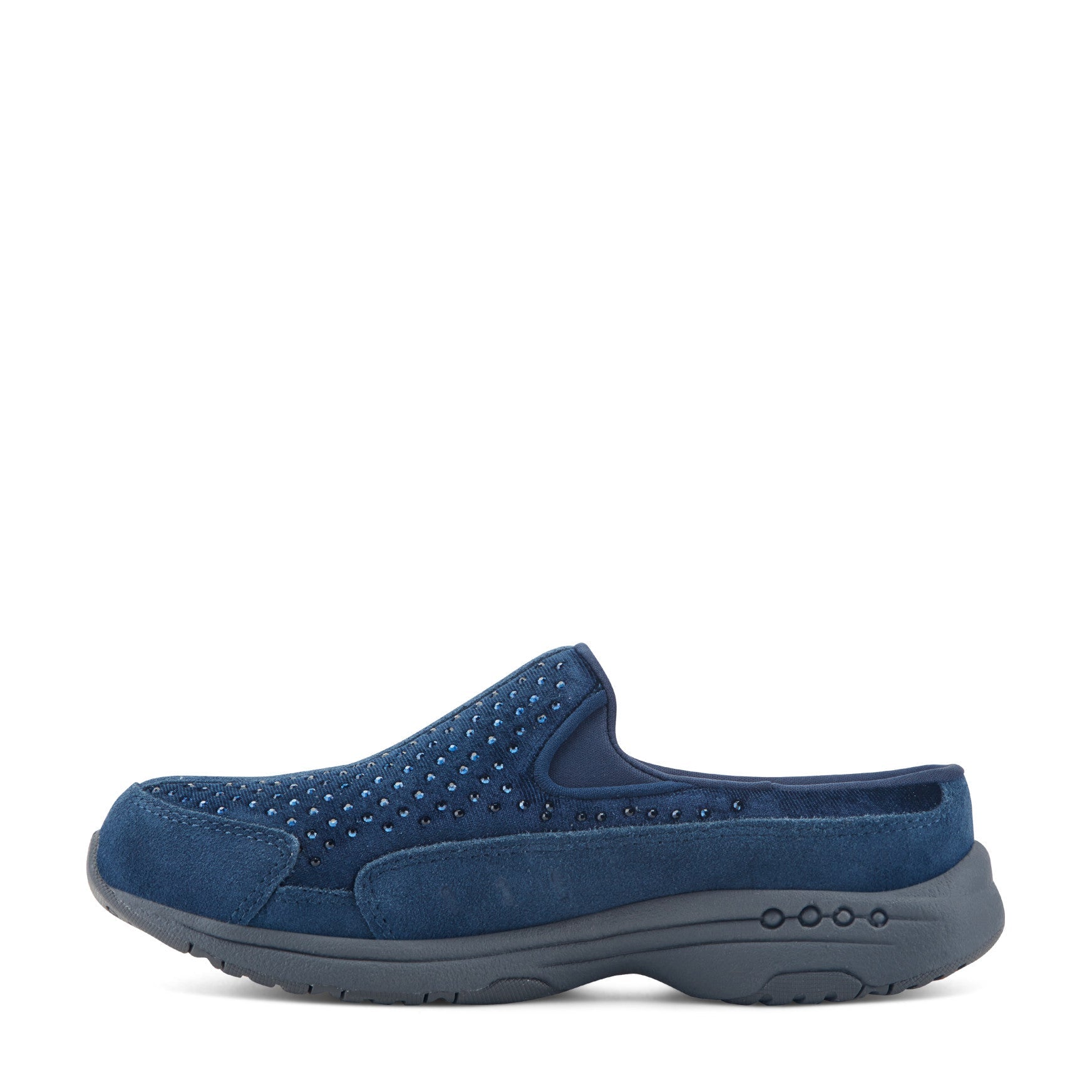 Easy Spirit Traveltime Clogs - Navy Velvet/Rhinestone