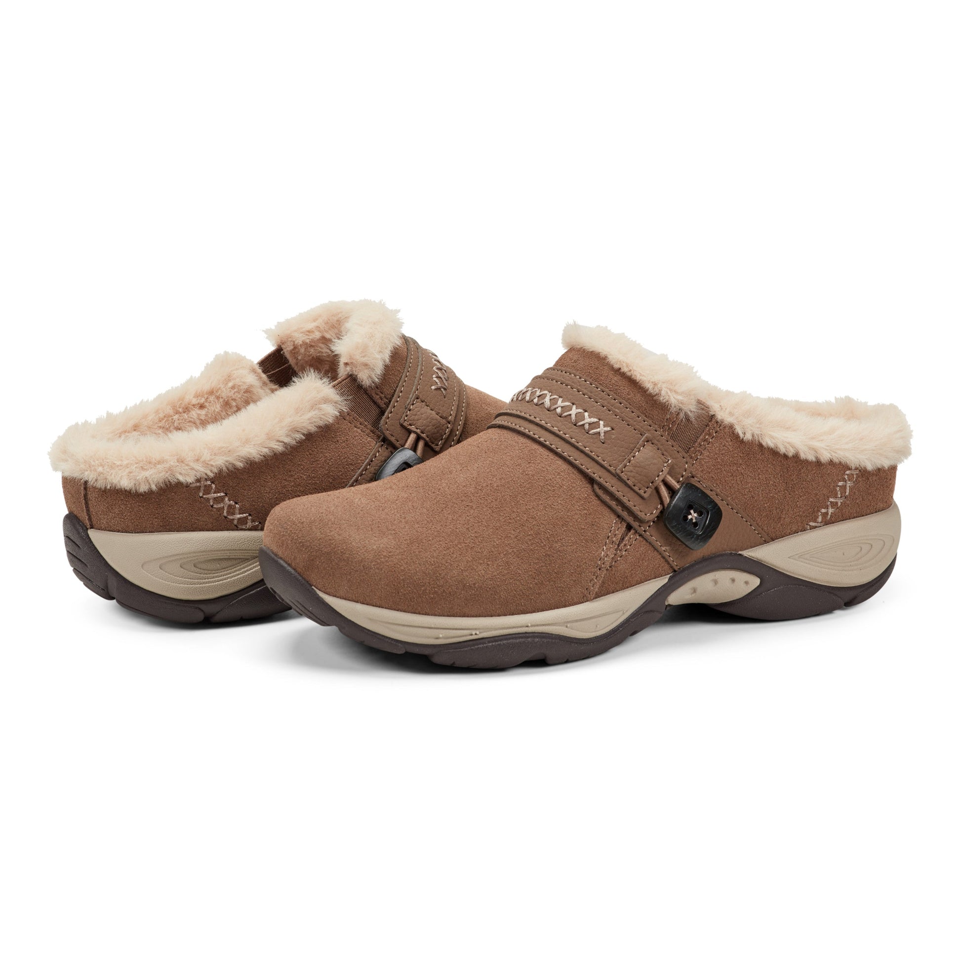 Easy Spirit Elinn Casual Clogs - Taupe Suede