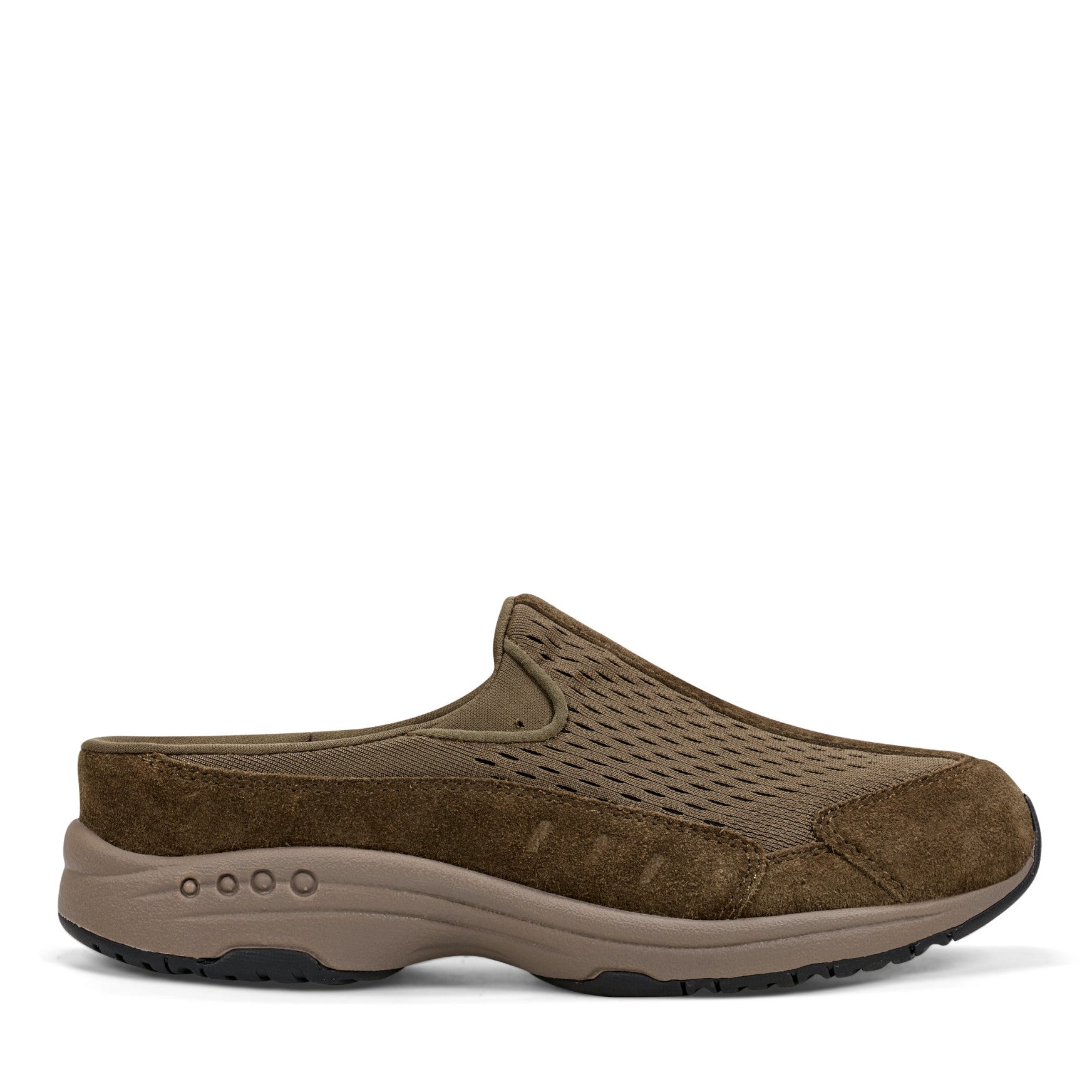 Easy Spirit Traveltime Clogs - Olive Suede