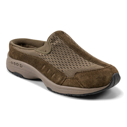 Easy Spirit Traveltime Clogs - Olive Suede