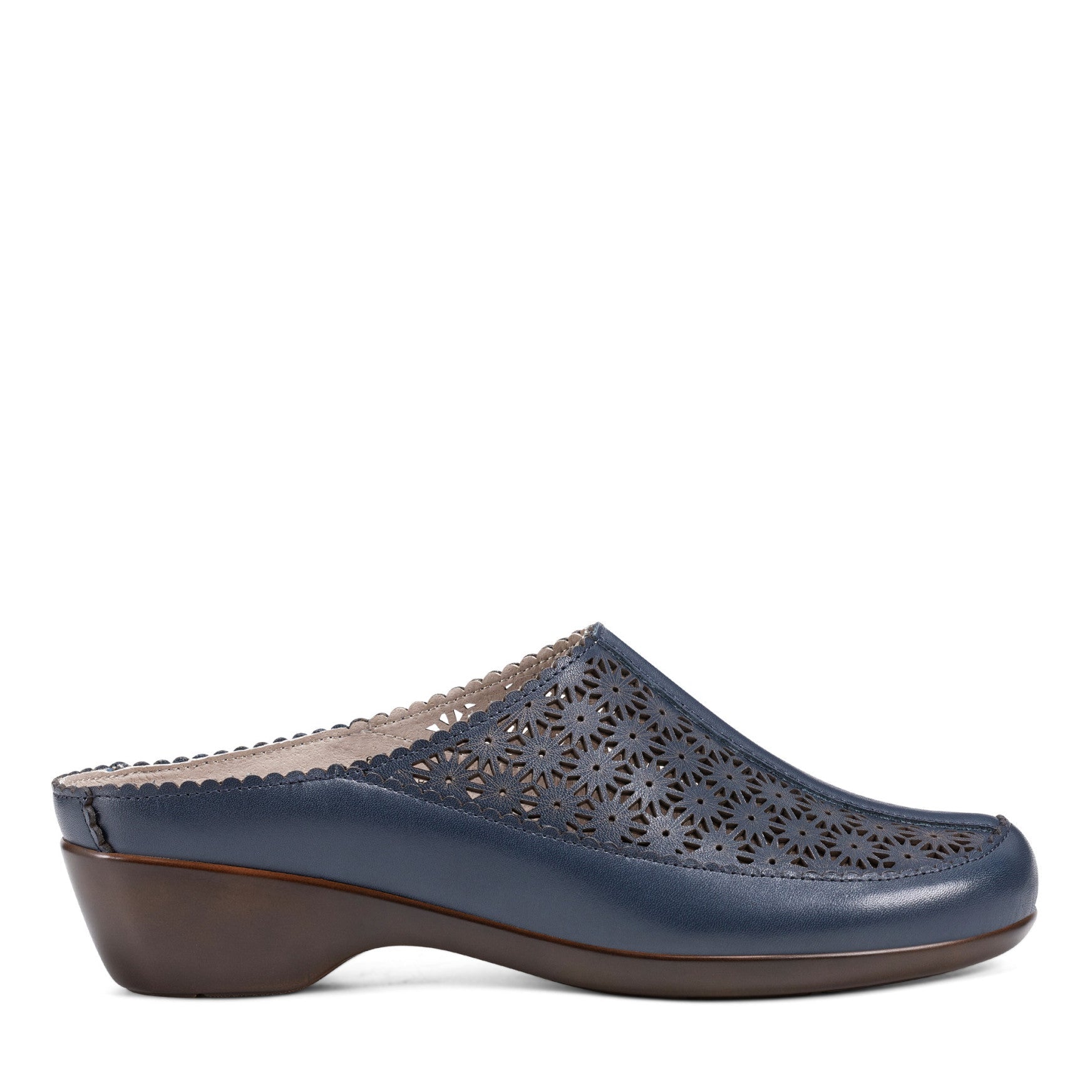 Easy Spirit Dusk Mule Clogs - Navy Leather