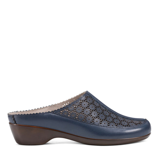 Easy Spirit Dusk Mule Clogs - Navy Leather