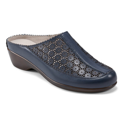 Easy Spirit Dusk Mule Clogs - Navy Leather
