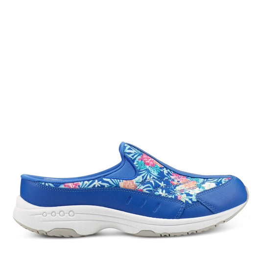 Easy Spirit Traveltime Clogs - Blue Tropical Print