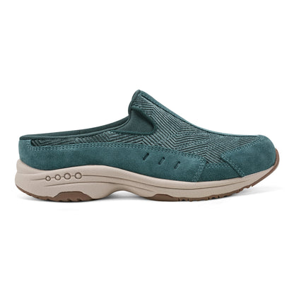Easy Spirit Traveltime Clogs - Green Velour Suede