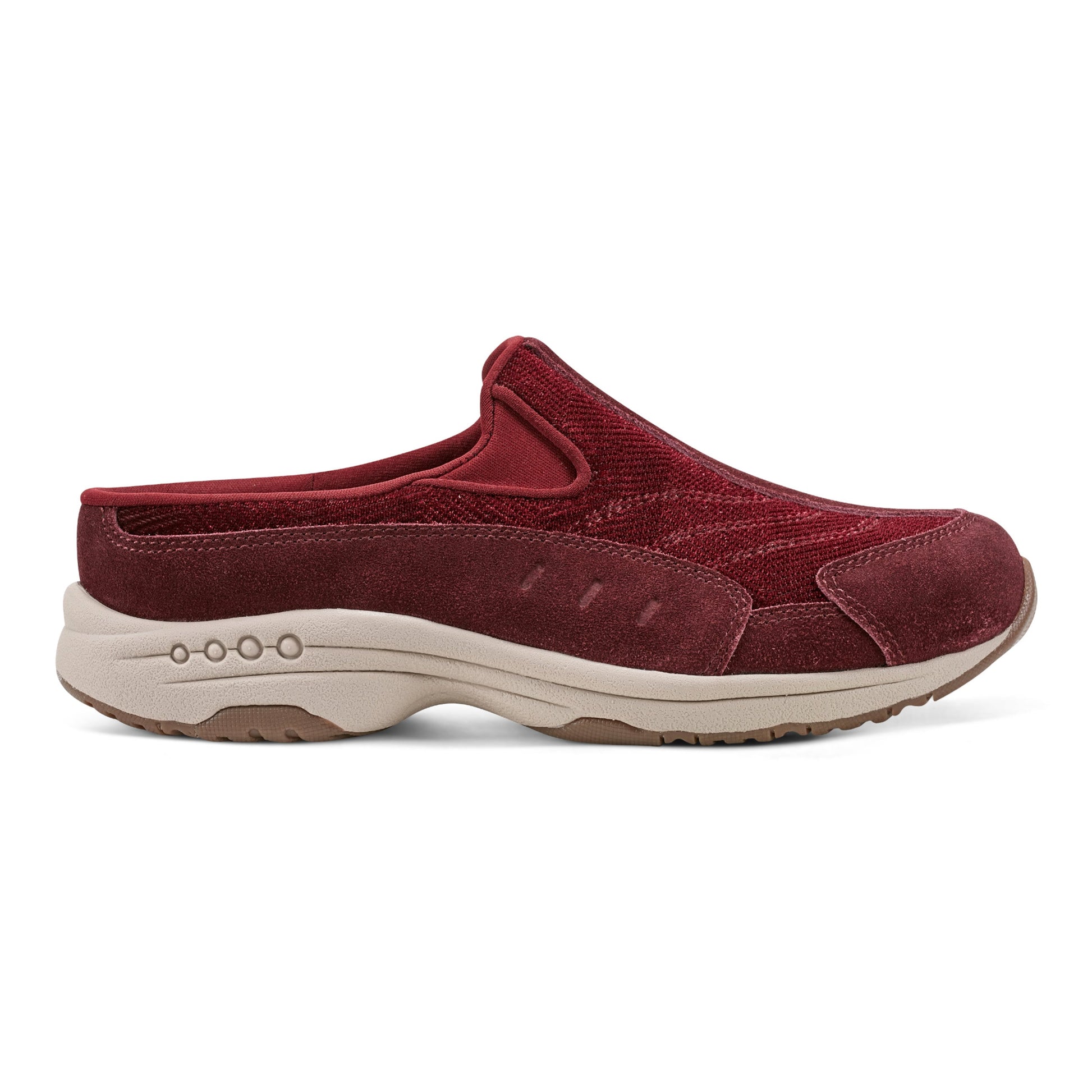 Easy Spirit Traveltime Clogs - Red Velour Suede