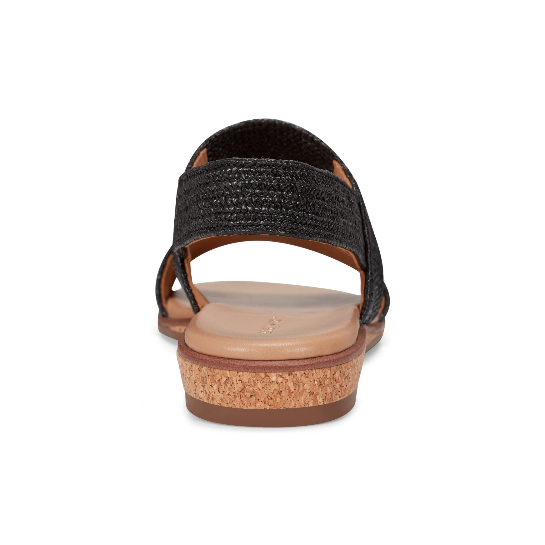 Easy Spirit Lana Flat Sandals - Black Raffia