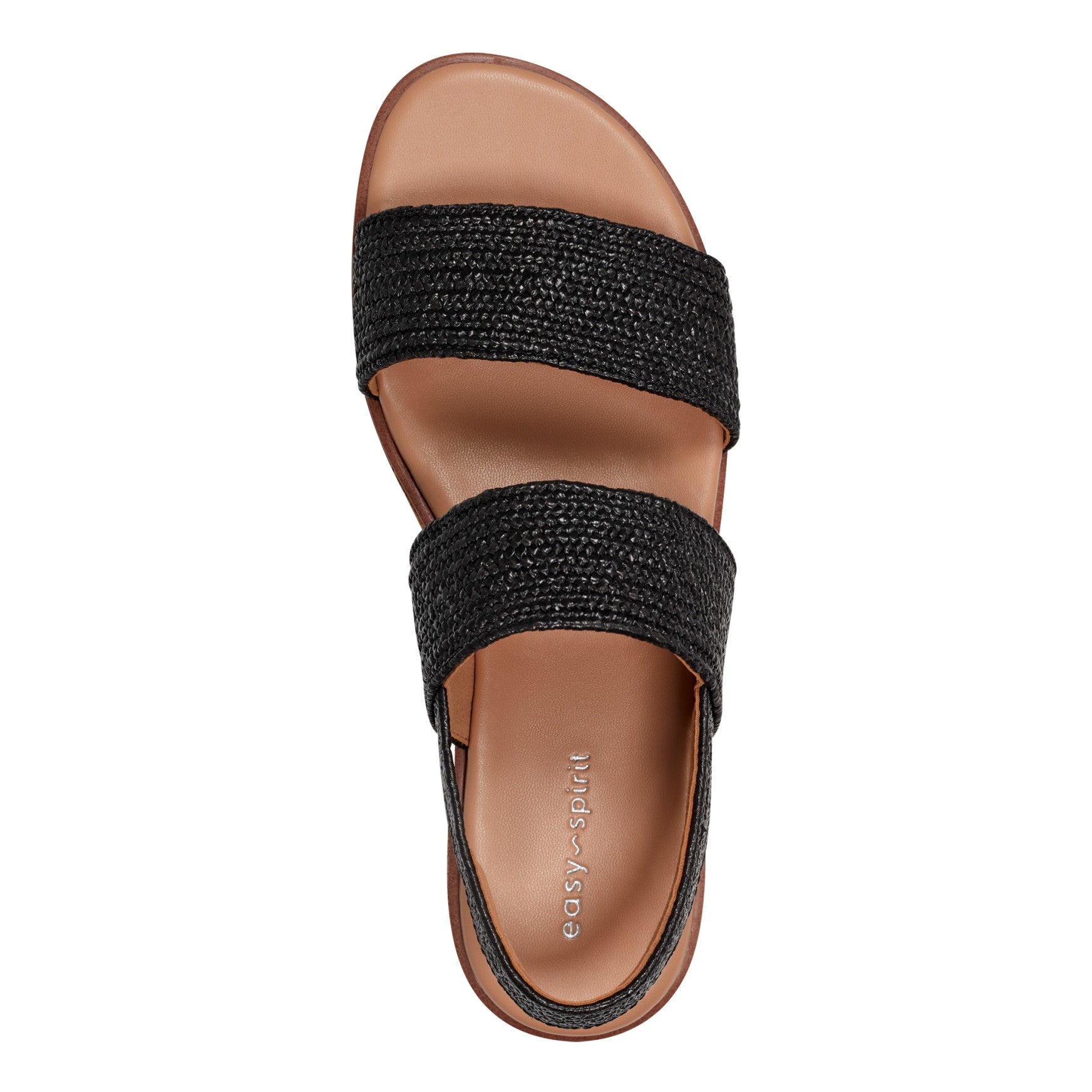 Easy Spirit Lana Flat Sandals - Black Raffia