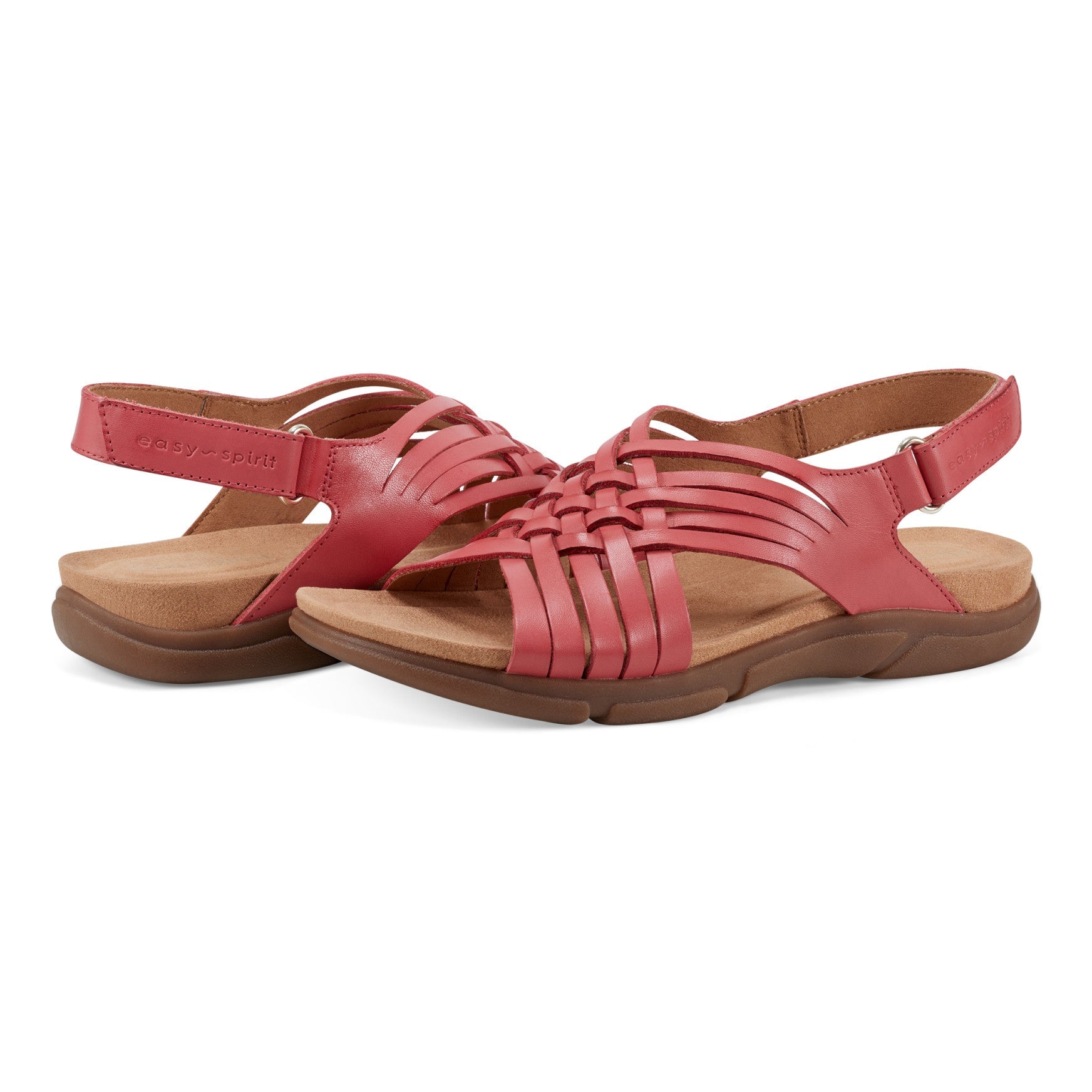 Easy Spirit Mar Sandals - Coral Leather