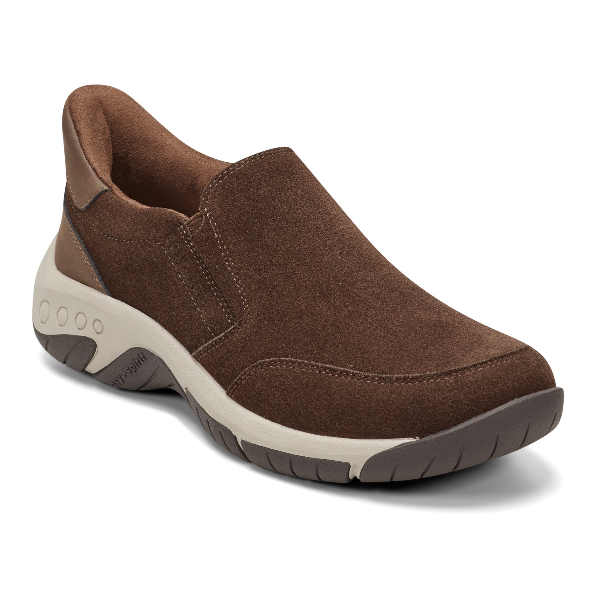 Easy Spirit Warner SOEASY™ Slip On Shoes - Dark Brown Suede