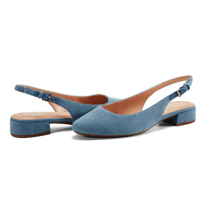 Easy Spirit Cassius Slingback Pumps - Light Denim