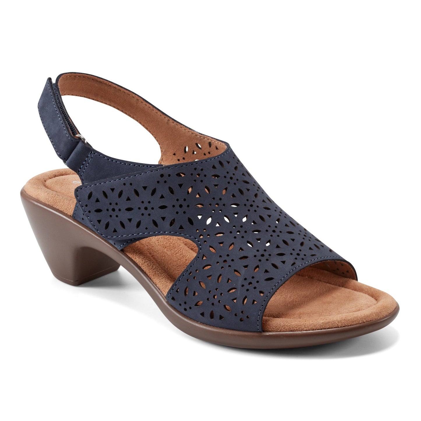 Easy Spirit Calix Heeled Sandals - Navy Suede