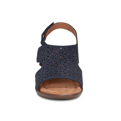 Easy Spirit Calix Heeled Sandals - Navy Suede