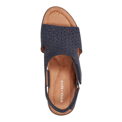 Easy Spirit Calix Heeled Sandals - Navy Suede