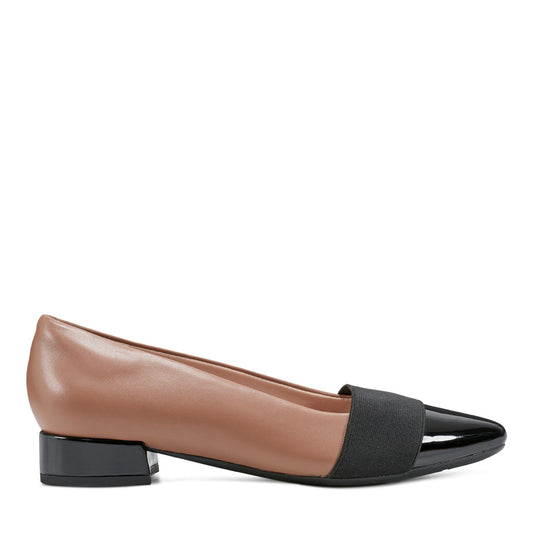 Easy Spirit Casta Cap Toe Dress Pumps - Natural Leather